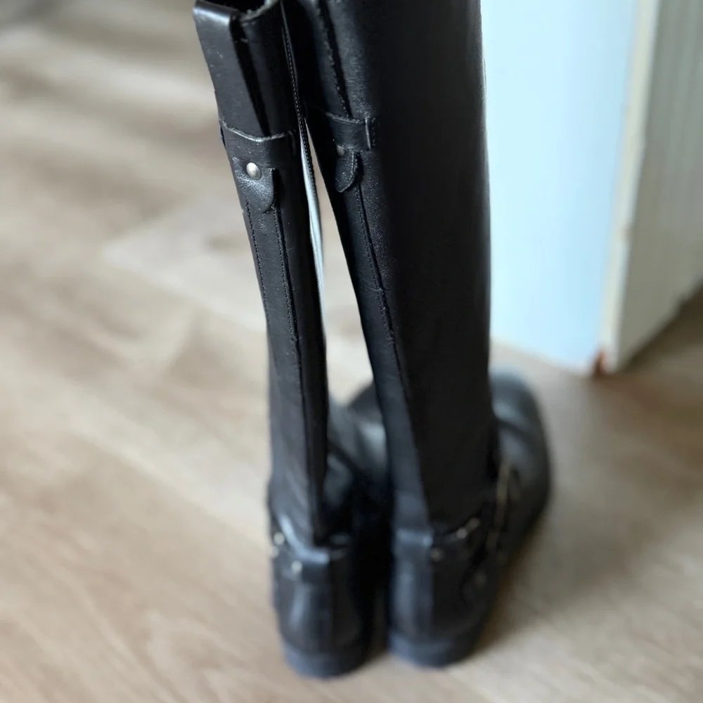 Matisse Black Leather Upper Riding Boots - Picture 3 of 12